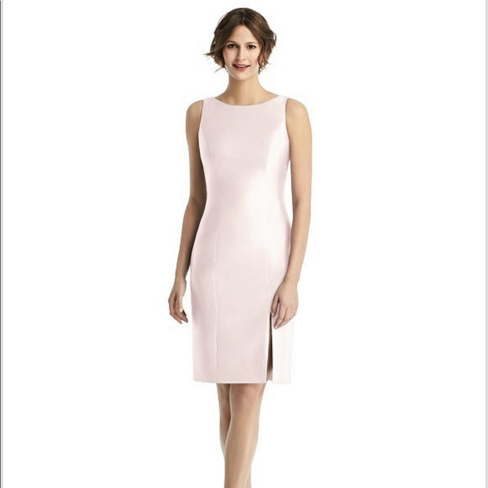 Alfred Sung Open Back Satin Cocktail Dress